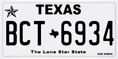 TX license plate BCT6934
