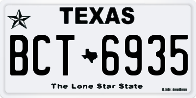 TX license plate BCT6935