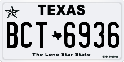 TX license plate BCT6936