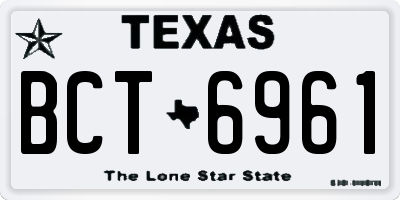 TX license plate BCT6961
