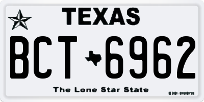 TX license plate BCT6962