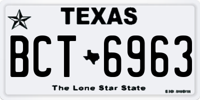 TX license plate BCT6963