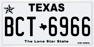 TX license plate BCT6966