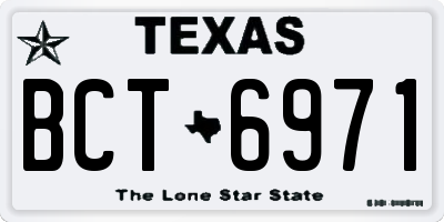 TX license plate BCT6971
