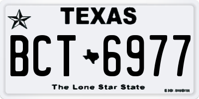 TX license plate BCT6977