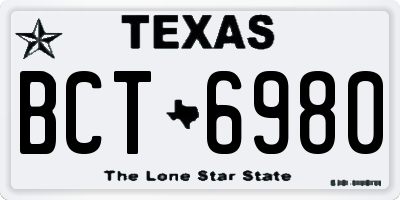TX license plate BCT6980