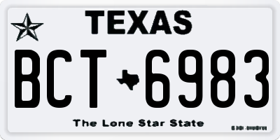 TX license plate BCT6983