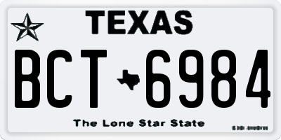 TX license plate BCT6984