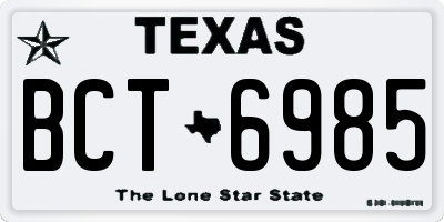 TX license plate BCT6985