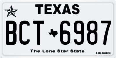 TX license plate BCT6987