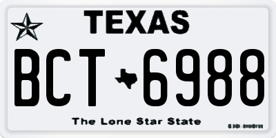 TX license plate BCT6988