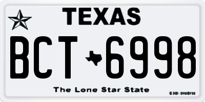 TX license plate BCT6998