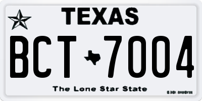 TX license plate BCT7004