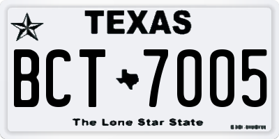 TX license plate BCT7005