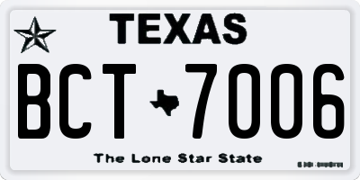 TX license plate BCT7006