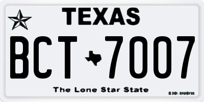 TX license plate BCT7007