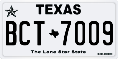TX license plate BCT7009