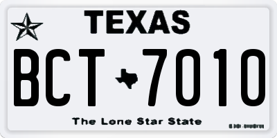 TX license plate BCT7010