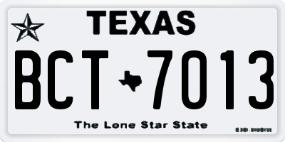 TX license plate BCT7013
