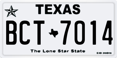 TX license plate BCT7014