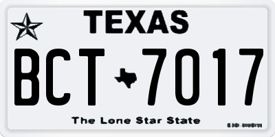TX license plate BCT7017
