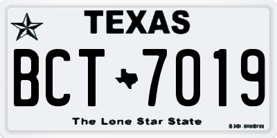 TX license plate BCT7019