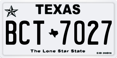 TX license plate BCT7027