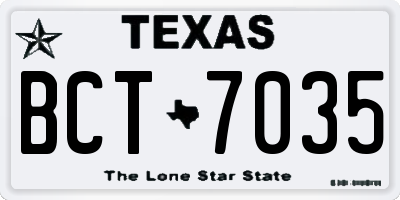 TX license plate BCT7035