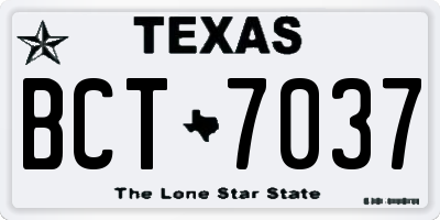 TX license plate BCT7037