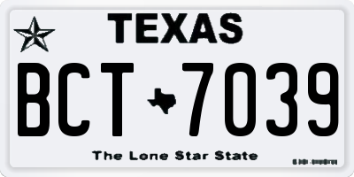 TX license plate BCT7039