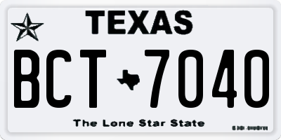 TX license plate BCT7040