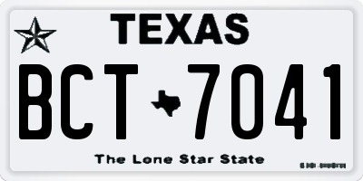 TX license plate BCT7041