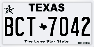 TX license plate BCT7042