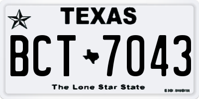 TX license plate BCT7043