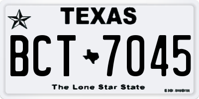 TX license plate BCT7045