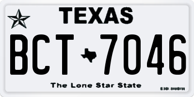 TX license plate BCT7046