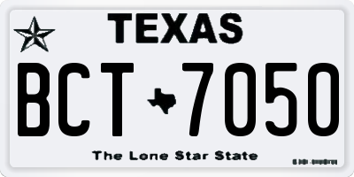 TX license plate BCT7050