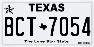 TX license plate BCT7054