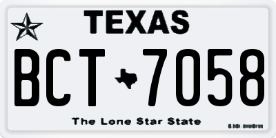 TX license plate BCT7058