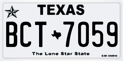 TX license plate BCT7059