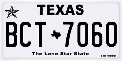 TX license plate BCT7060