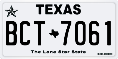 TX license plate BCT7061