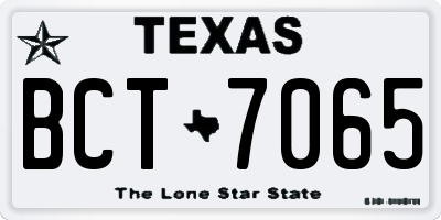 TX license plate BCT7065
