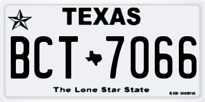 TX license plate BCT7066