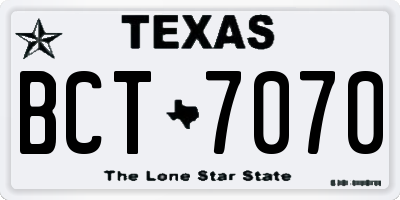 TX license plate BCT7070