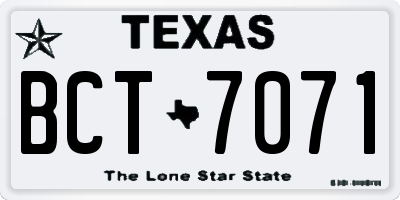 TX license plate BCT7071