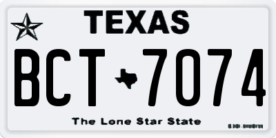 TX license plate BCT7074