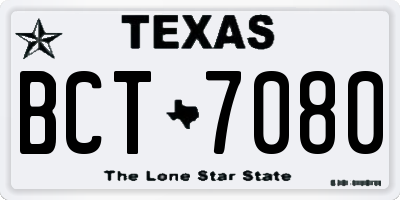 TX license plate BCT7080