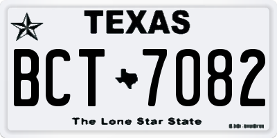 TX license plate BCT7082