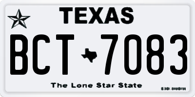TX license plate BCT7083